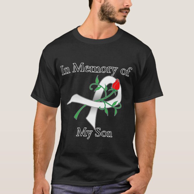 T-shirt Dans la mémoire de mon fils - cancer de poumon (Devant)