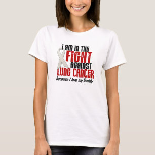 T-shirt Dans le PAPA de cancer de poumon de combat