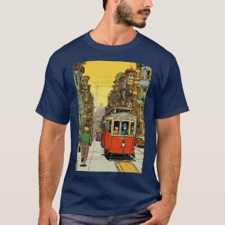 T-shirt dans le style des bandes dessinées Tin-Tin, couleu