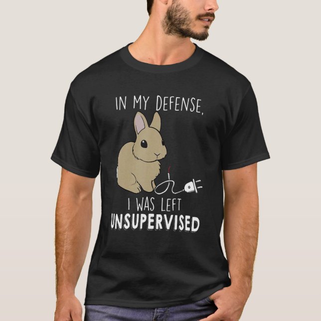 T-shirt Dans Ma Défense, On M'A Laissé Bunny Sans Surveill (Devant)