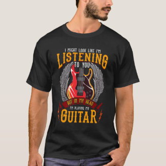 T-shirt Dans Ma Tête Je Joue Ma Guitare