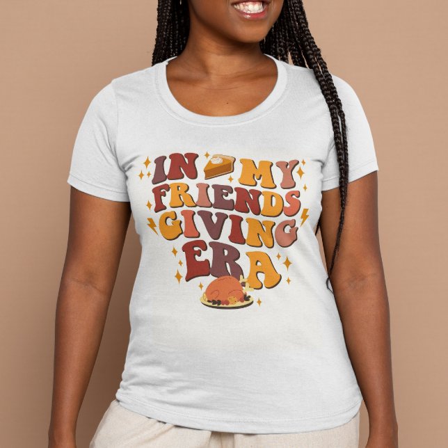 T-shirt Dans Mon Ere D'Action D'Ami Rétro Thanksgiving (Close up)