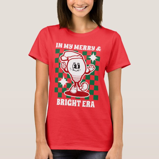 T-shirt Dans Mon Joyeux et brillant âge moderne rouge Noël (Devant)