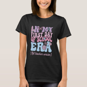 T-shirt Dans Mon Premier Jour D'École Époque Art Enseignan