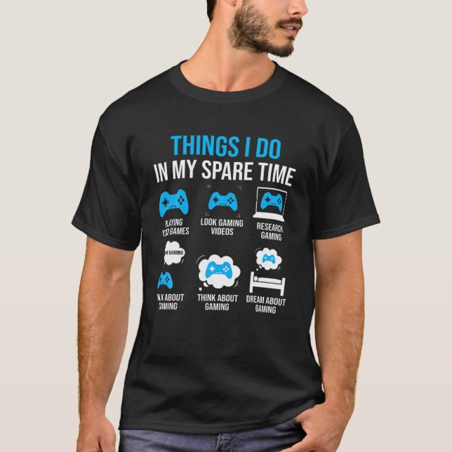 T-shirt Dans Mon Temps De Rechange Jouer Jeux Vidéo Jeux (Devant)