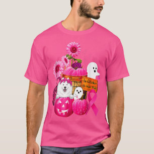 T-shirt Dans October We Wear Pink Samoyed Breast Cancer Ha