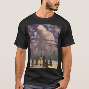 T-shirt Dans sa maison chez R'lyeh, Cthulhu mort attend le