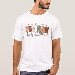 T-shirt Dans Un État De Yeehaw Western Mind Retro Cowgirl