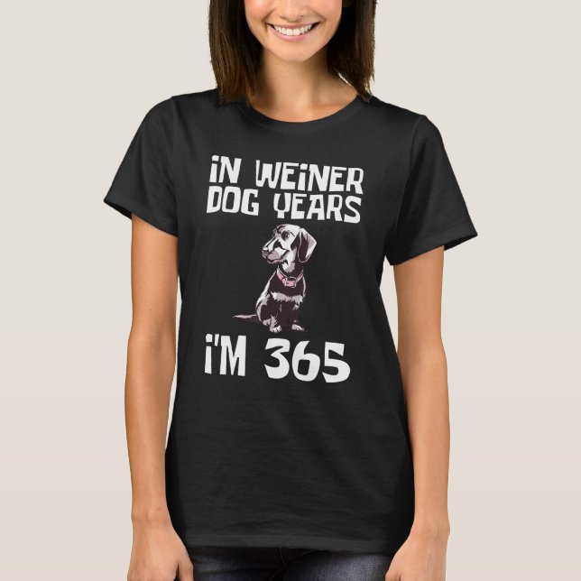 T-shirt Dans Weiner Chien Années Im 365 Dachshund Long Bar (Devant)