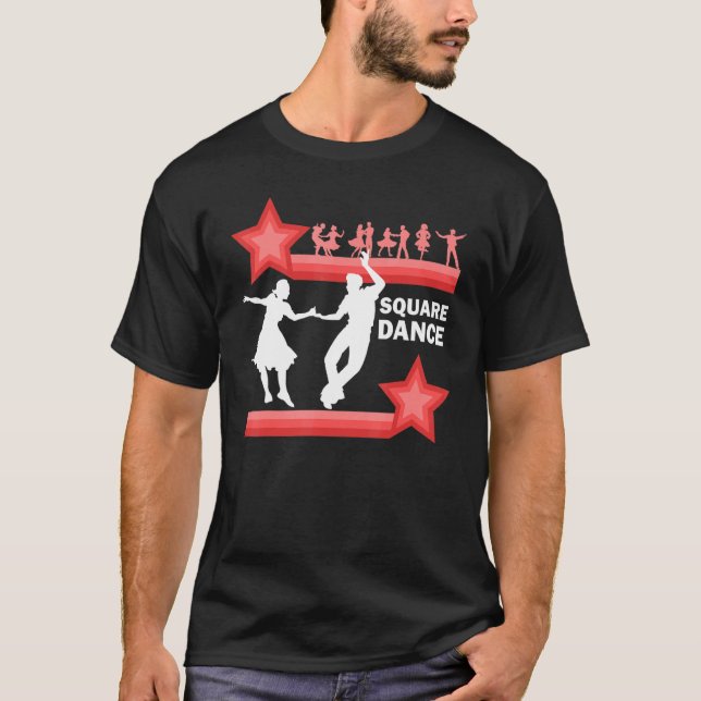T-shirt Danse Carré traditionnelle occidentale Danse rétro (Devant)