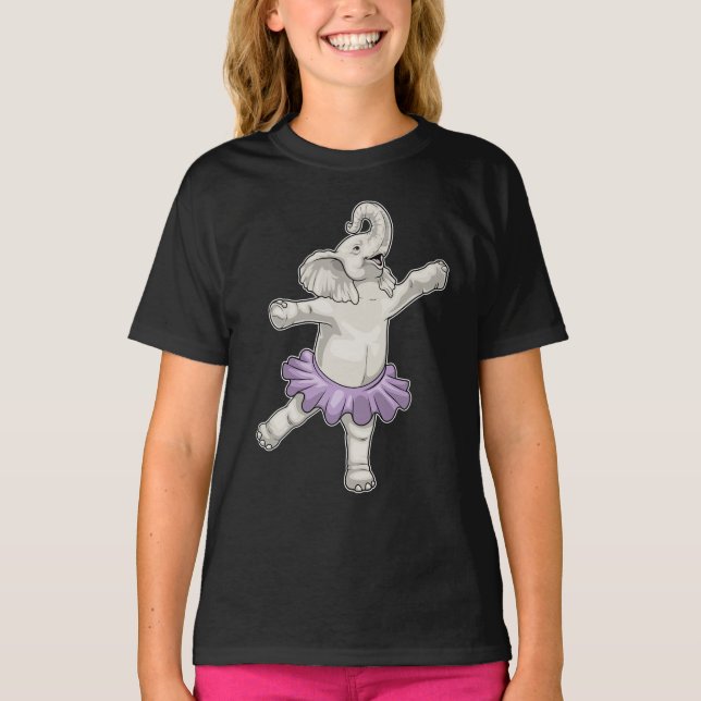 T-shirt Danse de ballet de ballerine éléphant (Devant)