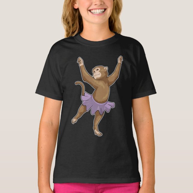 T-shirt Danse de ballet de singe Ballerina (Devant)