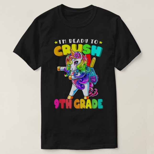 T-shirt Danse de la 9 e année Unicorne Retour à l'école fi (Design devant)