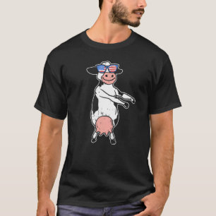 T-shirt Danse de la mèche de vache Flossing 4 juillet