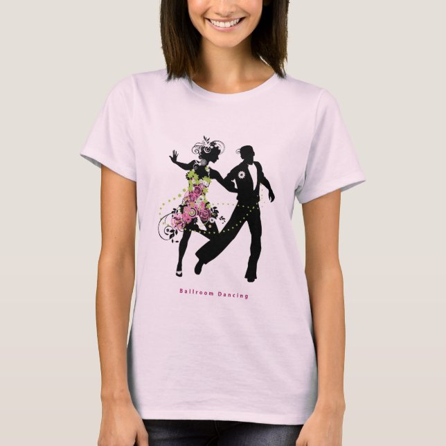 T-shirt Danse de salon de couples de silhouette (Devant)
