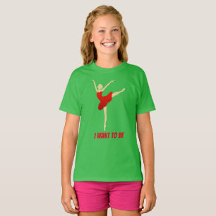 T-shirt Danse gracieuse en robe rouge