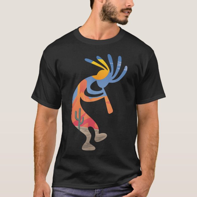 T-shirt Danse Kokopelli Sud-ouest des États-Unis Amérindie (Devant)