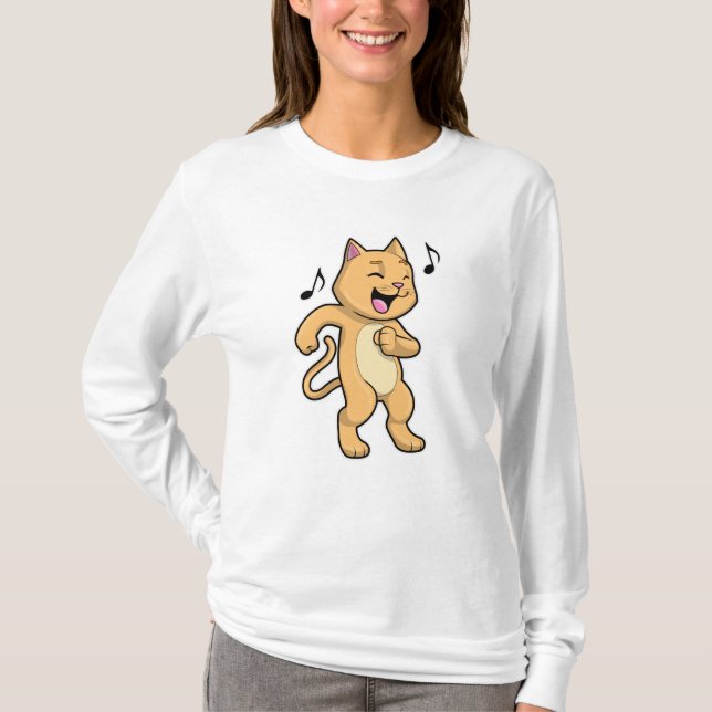 T-shirt Danse Musique Cat (Devant)