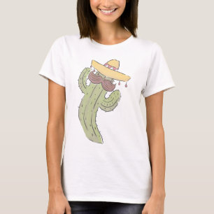 T-shirt Danser Cactus avec Moustache à Sombrero