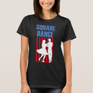 T-shirt Danser carré Drapeau patriotique américain Occiden