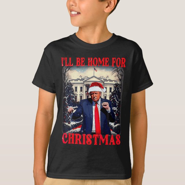 T-shirt Danser Drôle Humoristique Trump Je serai à la mais (Devant)