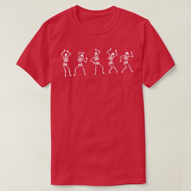 T-shirt Danser Squelette Joyeux Halloween C'Est Ma Hauteur (Design devant)