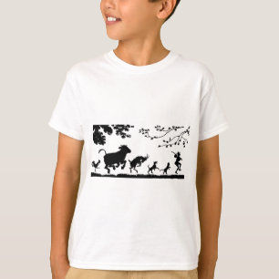 T-shirt Danses amusantes Animaux Vaches Chèvre de poulet