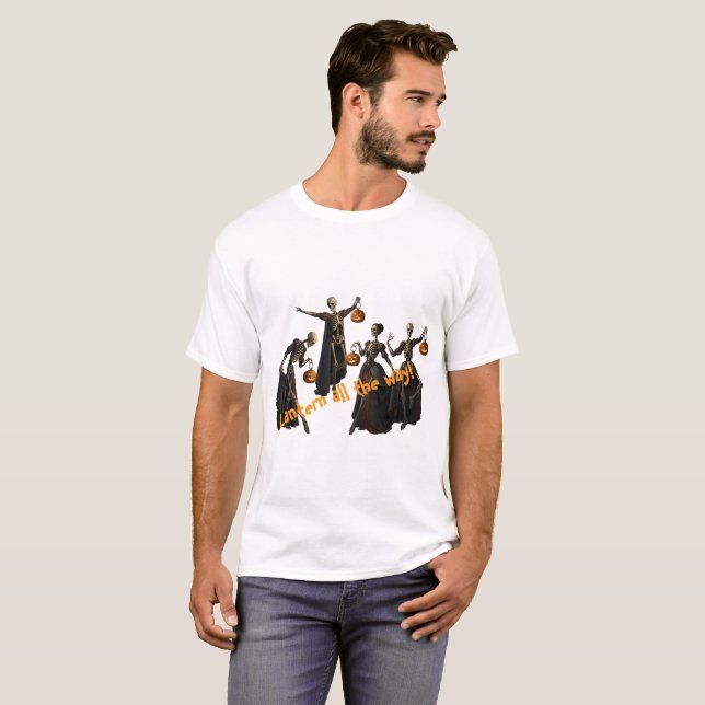 T-shirt Danses de squelette d'Halloween | Classique gothiq (Devant entier)