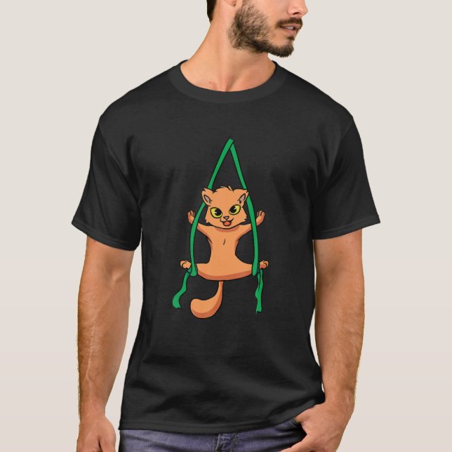 T-shirt Danseur de soie aérienne Acrobat Funny Cat Aeriali (Devant)