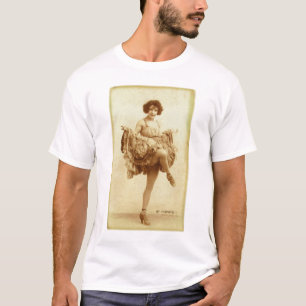 T-shirt Danseuse française Can-Can Femme Rétro Vintage
