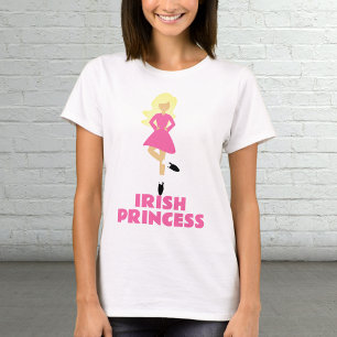 T-shirt Danseuse irlandaise blonde avec robe rose