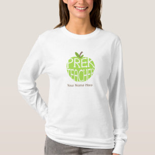T-shirt D'Apple chemise verte d'institutrice gardienne pr
