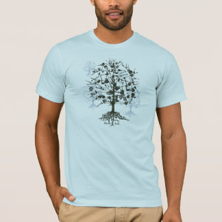 T-shirt d'arbre de la guitare des hommes