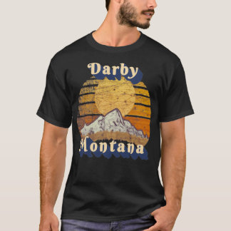 T-shirt Darby Montana Retro Mountain Sunset Pullove stylis