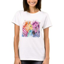 T-shirt d'arc-en-ciel de zèbre