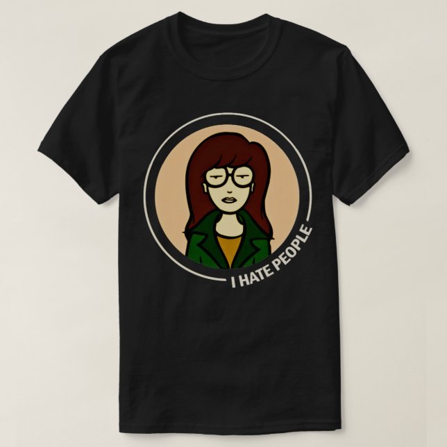 T-shirt Daria Je déteste les gens (Design devant)