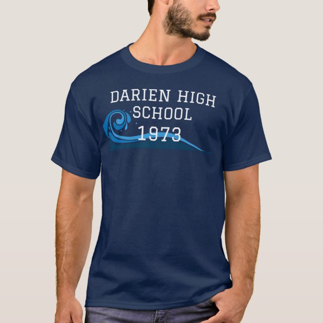 T-shirt Darien Connecticut 50ème Réunion du lycée (Devant)