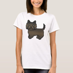 T-shirt Dark Brindle Cairn Terrier Cartoon Chien