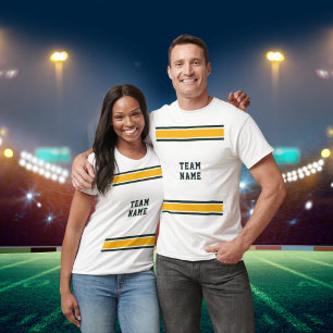 T-shirt Dark Green Gold Sports Nom de l'équipe White Unise