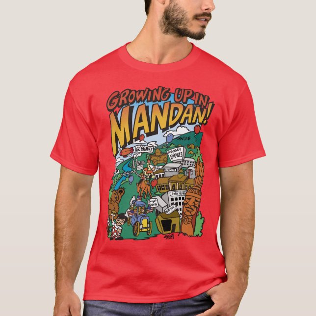 T-shirt Dark Men's Growing Up in Mandan (Devant)