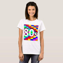 T-shirt d'arrière - plan coloré par 80s du ` de