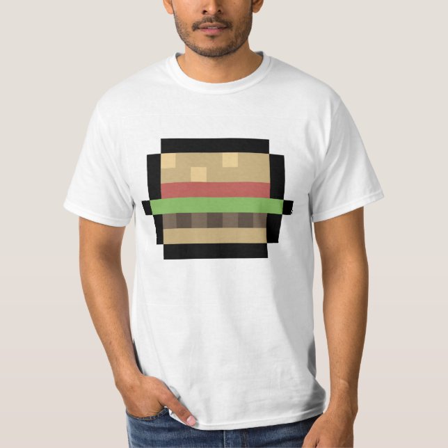 T-shirt d'art à 8 bits Burger (Devant)