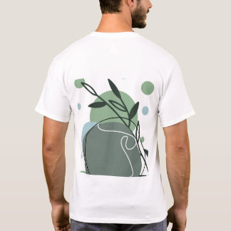 T-Shirt d'art botanique minimaliste de verdure