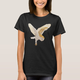 T-shirt d'art d'oiseau de collage de hibou de