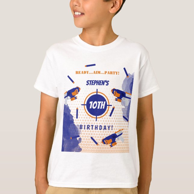 T-shirt Dart Gun Bataille War Boys Anniversaire (Devant)