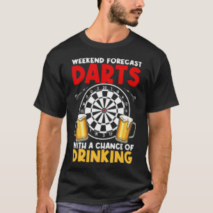 T-shirt Dart League Weekend de prévision fléchettes avec u