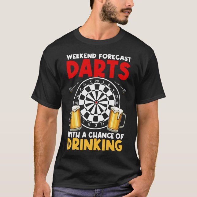T-shirt Dart League Weekend de prévision fléchettes avec u (Devant)