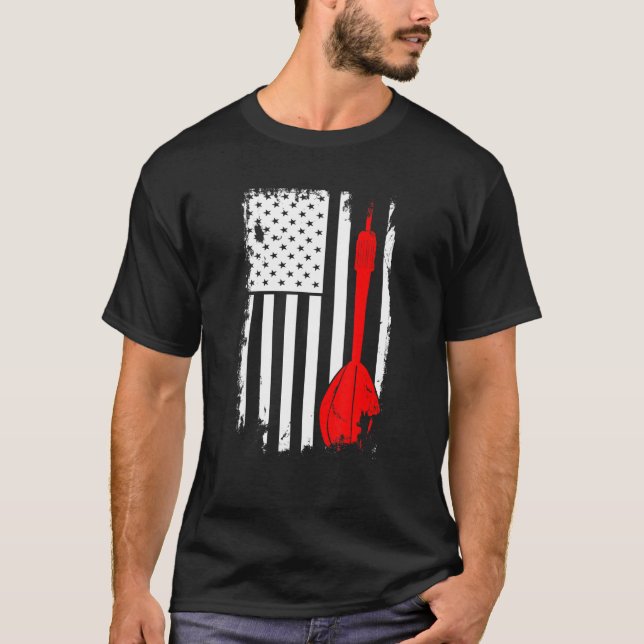 T-shirt Dart Lover Player Darts ArrAmerican Flag (Devant)
