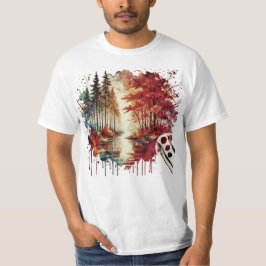 T-shirt d'art naturel aquarelle