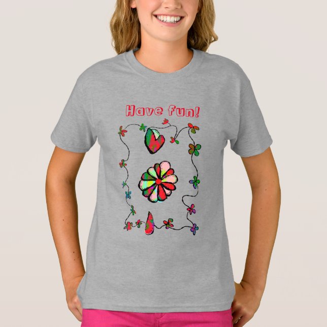 T-shirt d'art populaire rétro pittoresque et joyeu (Devant)